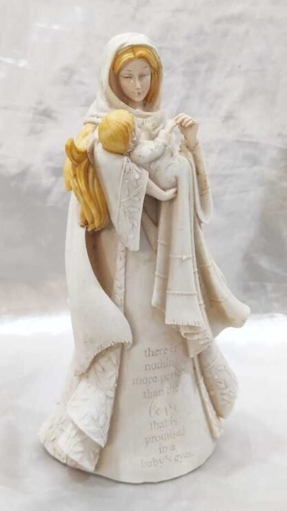 Poly Marble Blessed Virgin Mary Statue - 9 Inch - Image 4