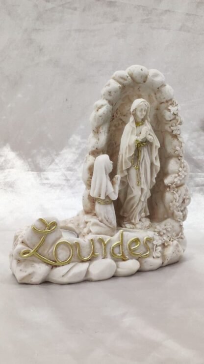 Poly Marble Our Lady Of Lourdes Statue - 6 Inch - Image 2