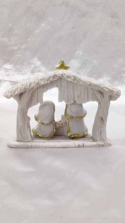 Poly Marble Holy Family Tabletop Statue - 4 Inch - Image 3