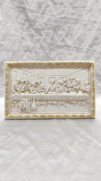 Poly Marble Last Supper Tabletop Sculpture - 10*6 Inch