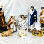 14 Inch Pretty Italian Poly Marble Crib Set