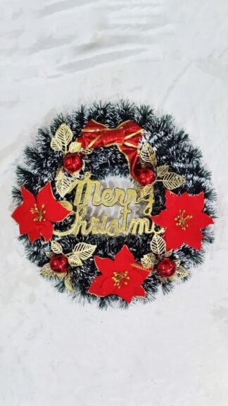 Compact Christmas Wall Wreath - 15 Inch Diameter