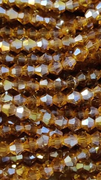 4f Golden Colored Crystal Beads One Line