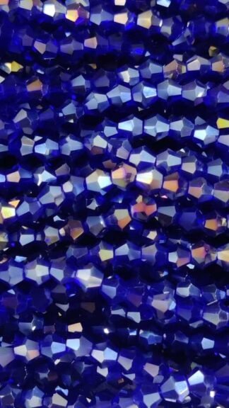 4f Blue Colored Crystal Beads One Line