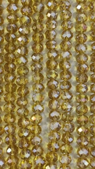 8 MM Golden Colored Crystal Beads One Line