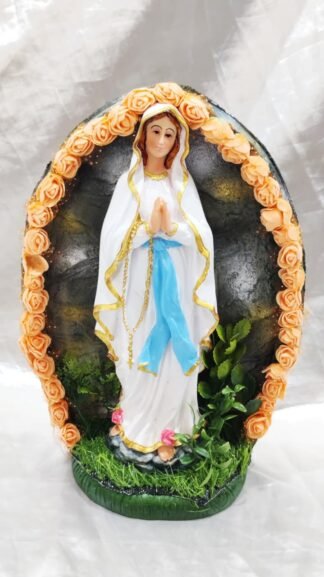 Poly Marble Our Lady Of Lourdes Statue - 13 Inch