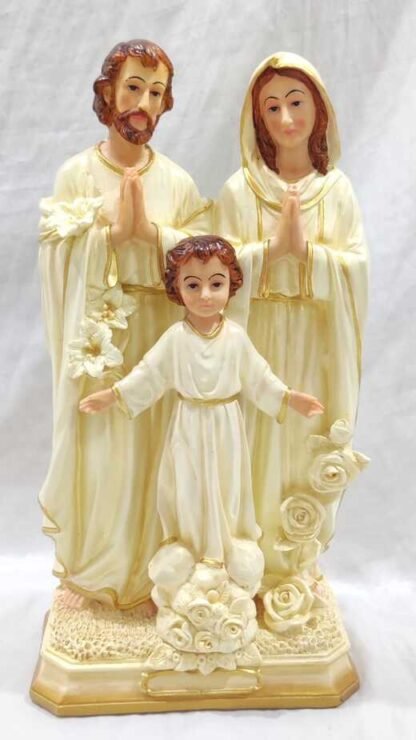 Poly Marble Holy Family Statue - 18 Inch