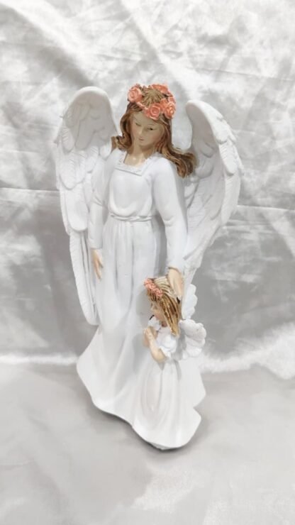 Guardian Angel Poly Marble Statue - 8 Inch - Image 2