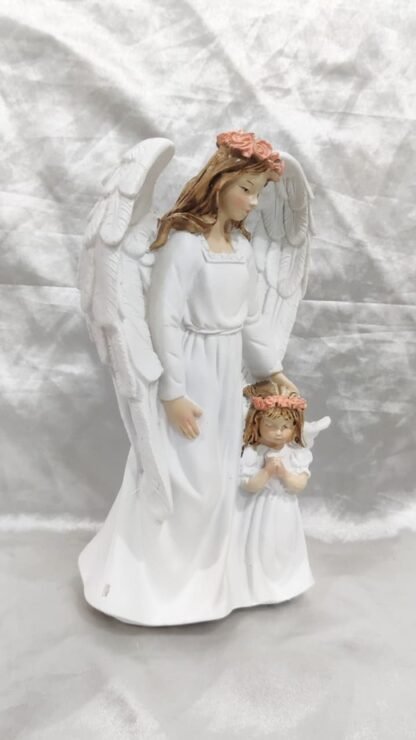 Guardian Angel Poly Marble Statue - 8 Inch - Image 3