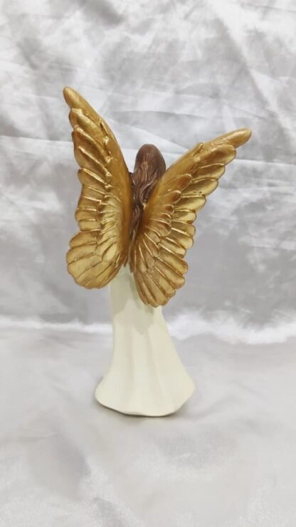 Golden Angel Poly Marble Statue - 6 Inch - Image 4