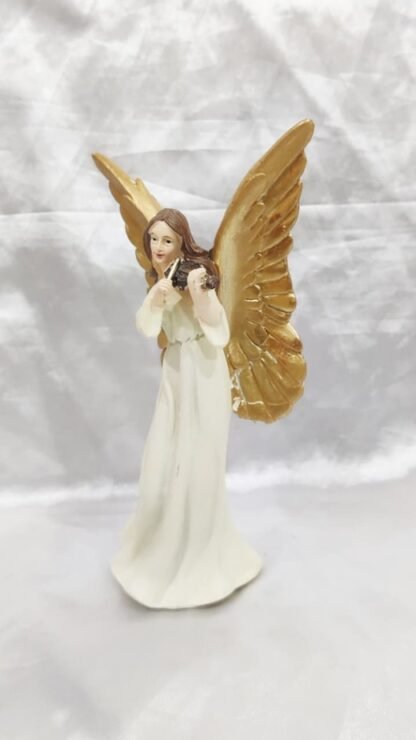 Golden Angel Poly Marble Statue - 6 Inch - Image 2