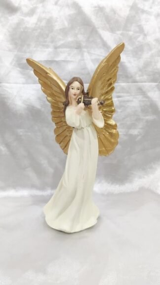 Golden Angel Poly Marble Statue - 6 Inch