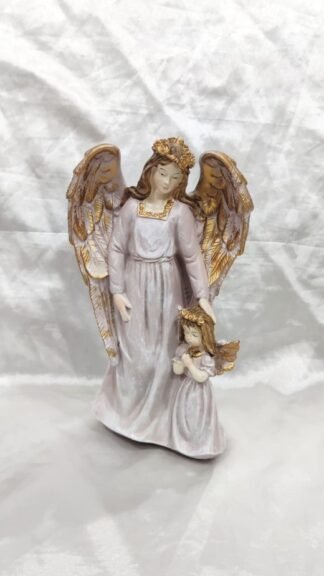 Guardian Angel Poly Marble Statue - 8 Inch
