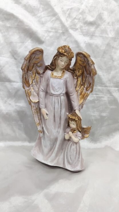 Guardian Angel Poly Marble Statue - 8 Inch - Image 2