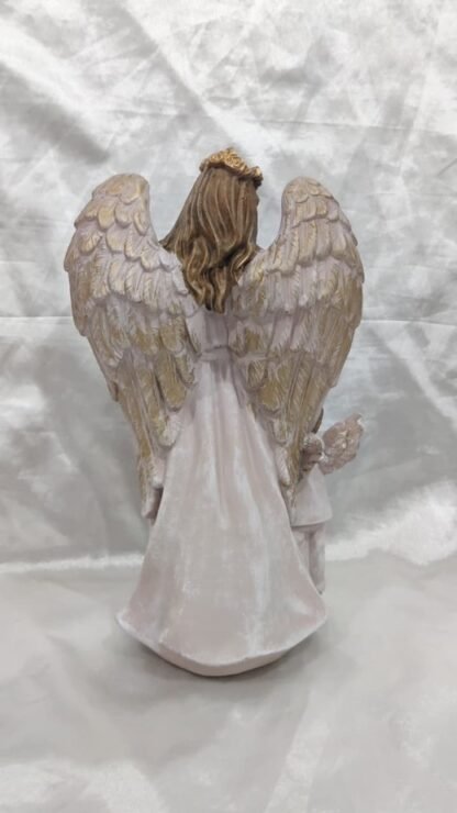 Guardian Angel Poly Marble Statue - 8 Inch - Image 4