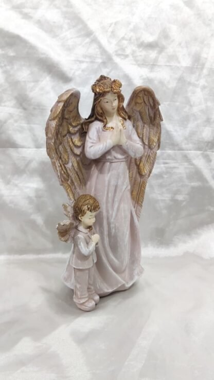 Guardian Angel Poly Marble Statue - 8 Inch - Image 5