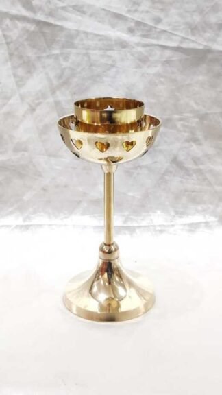 Brass Candle Stand Golden Colored - 7 Inch