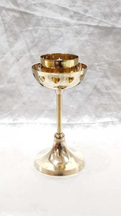 Brass Candle Stand Golden Colored - 7 Inch