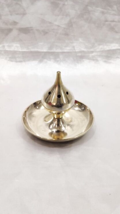 Elegant Agarbatti Brass Stand - 3 Inch - Image 2