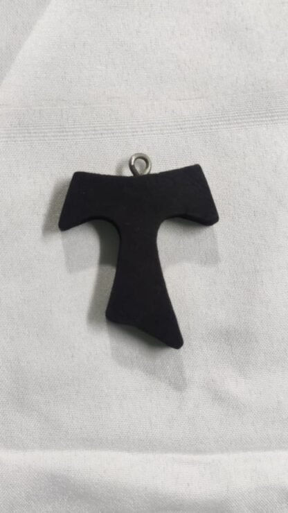 Wooden Black Tau Cross Pendants - 3.5 cm