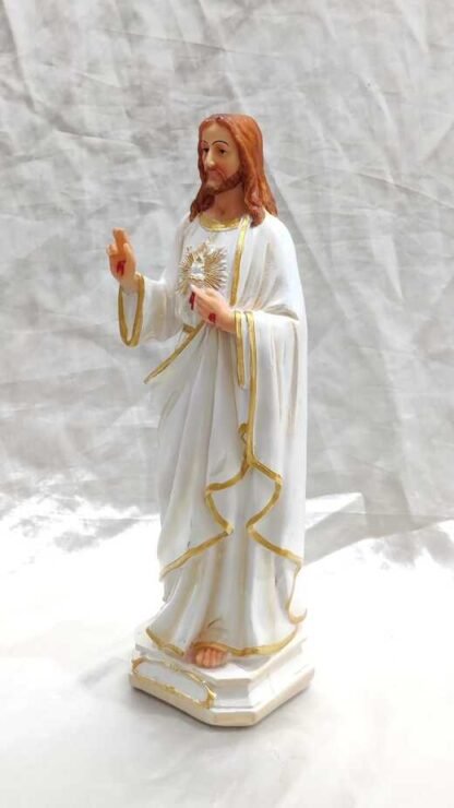 Poly Marble Sacred Heart Statue - 12 Inch - Image 3