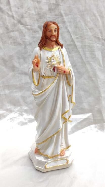 Poly Marble Sacred Heart Statue - 12 Inch - Image 2