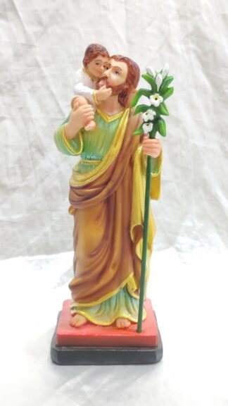 Poly Marble St Christopher Statue - 12 Inch