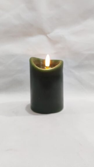 Led Wax Candle Green for Return Gifts - 4 Inch
