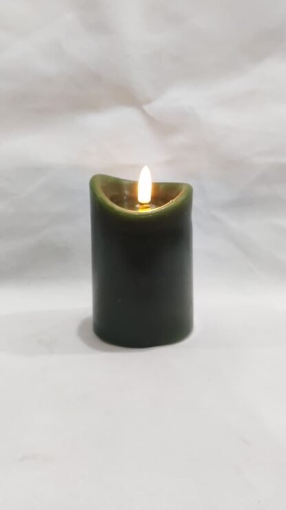 Led Wax Candle Green for Return Gifts - 4 Inch