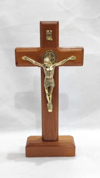wooden Metal Cross - 9 Inch