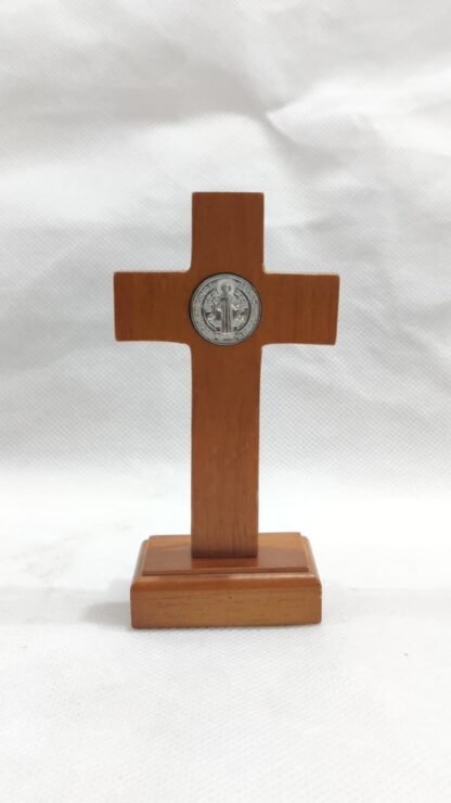 wooden Silver Metal Cross - 4 Inch - Image 5