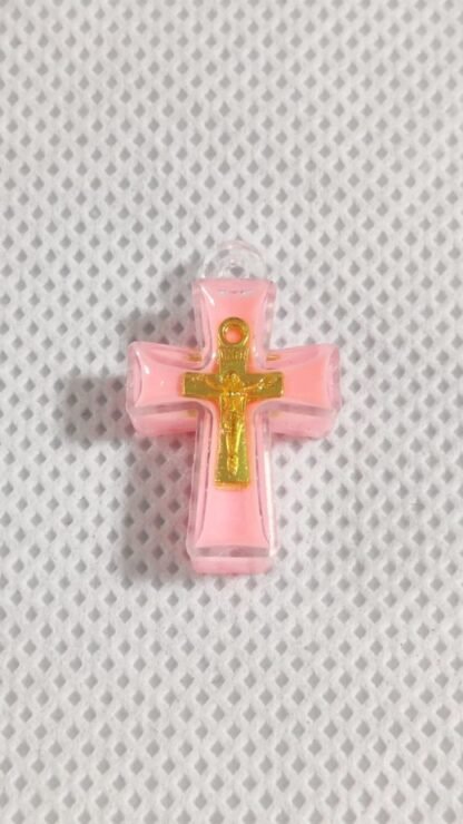 Pink Cross Pendants - 1 Inch - Image 2