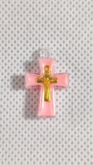Pink Cross Pendants - 1 Inch