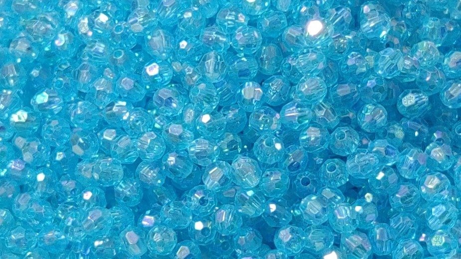 Crystal Plastic Blue Beads - 8mm