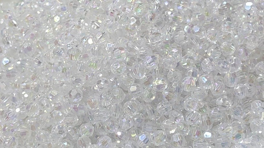 Crystal Plastic White Beads - 8mm
