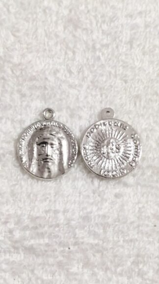 Silver Plated Christ Medal - 2 CM