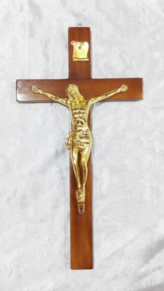 wooden Metal Cross - 17 Inch