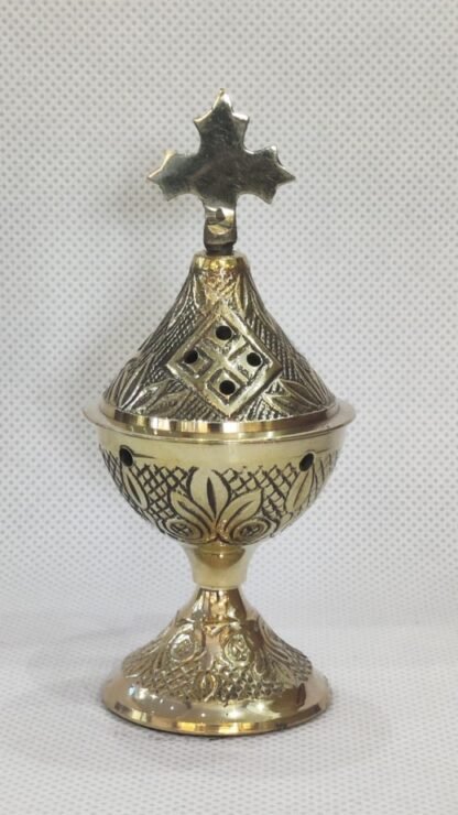 Gold Plated Incense Pot - 4.5 Inch