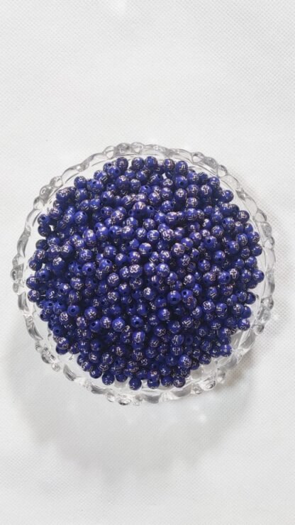 Blue Plastic Cross Beads - 8 MM - Image 2