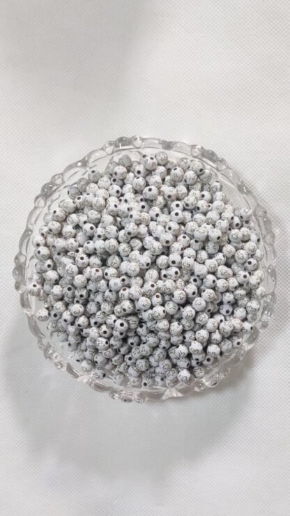 White Plastic Cross Beads - 8 MM - Image 2