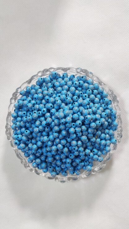 Blue Plastic Cross Beads - 8 MM - Image 2