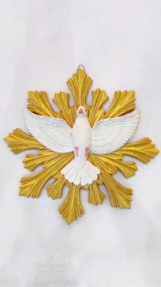Poly Marble Holy Spirit Hanging Statue - 12 Inch diameter