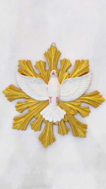 Poly Marble Holy Spirit Hanging Statue - 12 Inch diameter