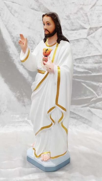 Fiber Sacred Heart Statue - 19 Inch - Image 4