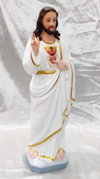 Fiber Sacred Heart Statue - 19 Inch - Image 2
