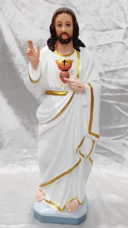 Fiber Sacred Heart Statue - 19 Inch