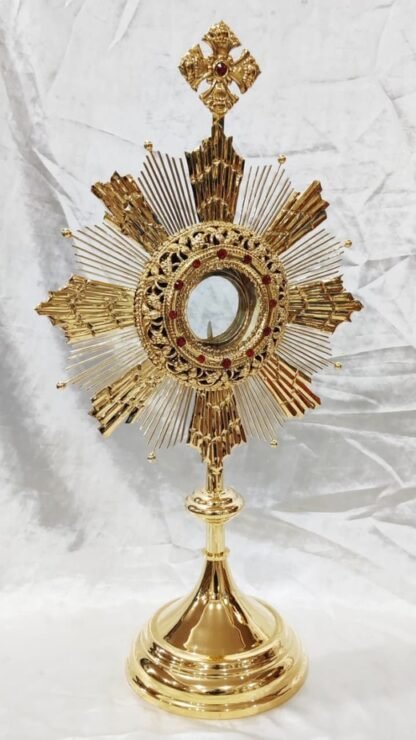 Elegant Gold Plated Monstrance - 27 Inch - Image 4