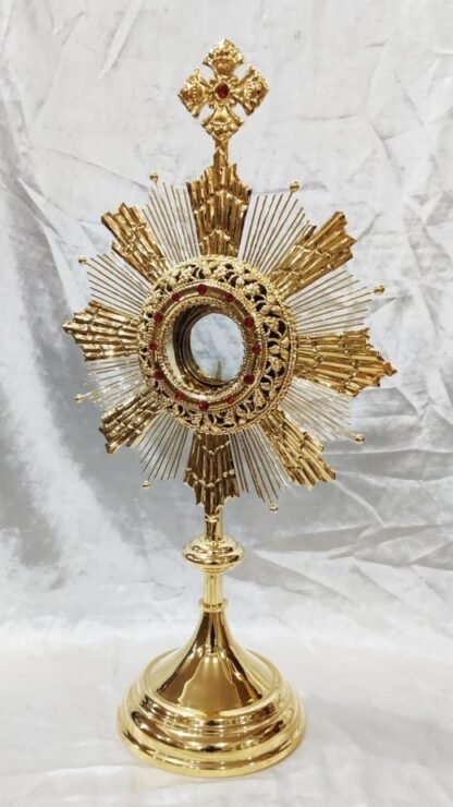 Elegant Gold Plated Monstrance - 27 Inch - Image 5