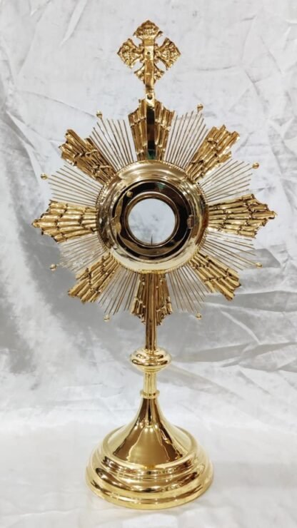 Elegant Gold Plated Monstrance - 27 Inch - Image 2