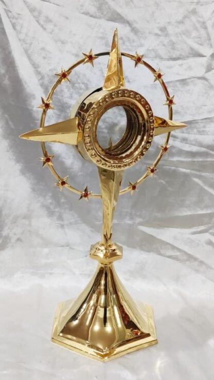 Elegant Gold Plated Monstrance - 19 Inch - Image 5